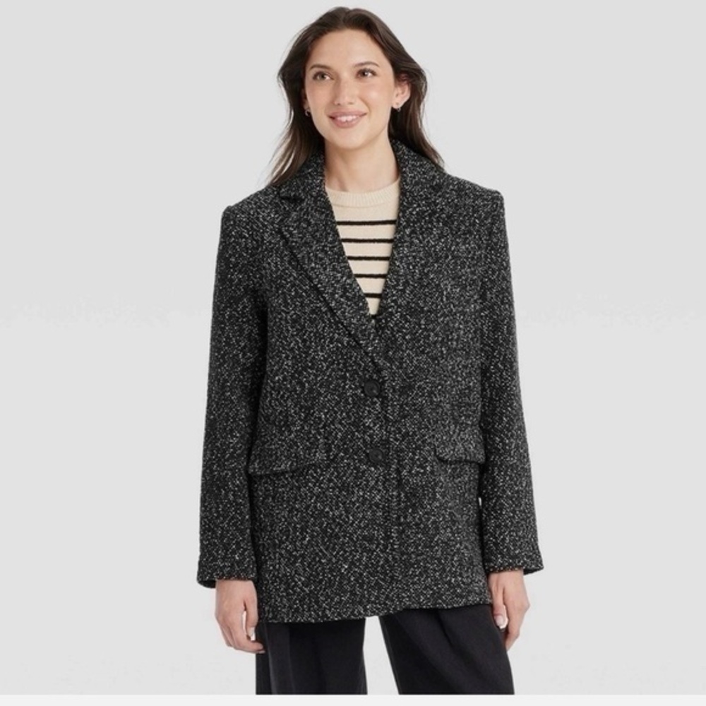 NWT Universal Thread Women’s Oversized Blazer Black/White Large